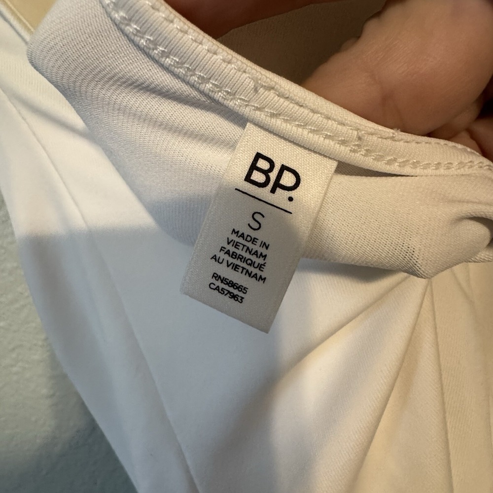 BP White Cap Sleeve Stretchy Shirt Women's‎ Scoop Back Size Small New No Tag - Picture 4 of 6